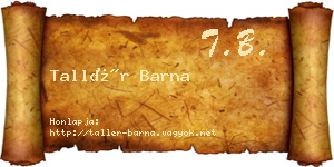 Tallér Barna névjegykártya