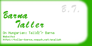 barna taller business card